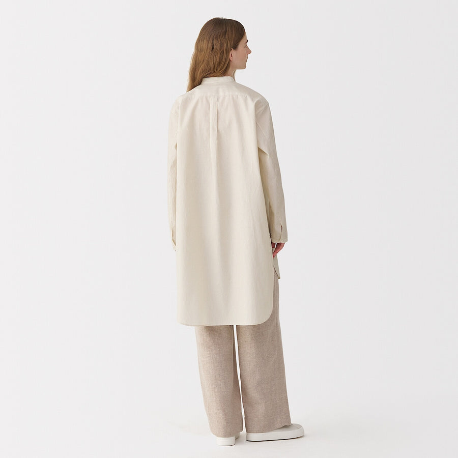 Women's silk blended long shirt WhiteS