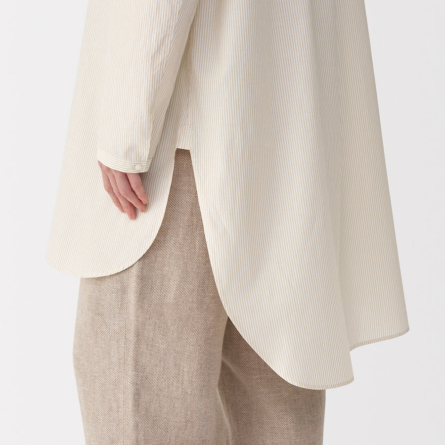 Women's silk blended long shirt WhiteS
