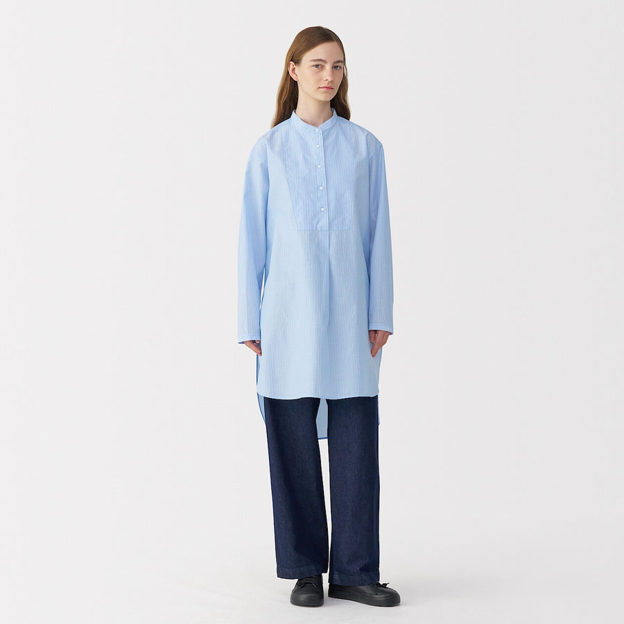 Women's silk blended long shirt WhiteS