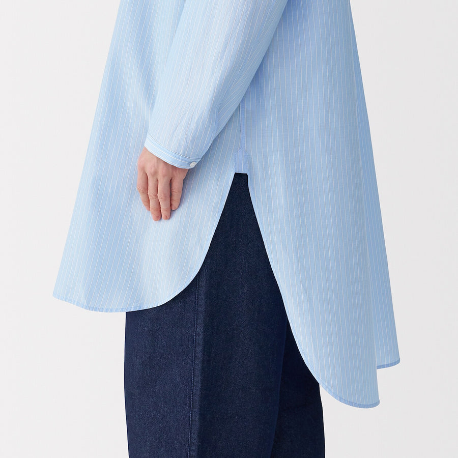 Women's silk blended long shirt WhiteS