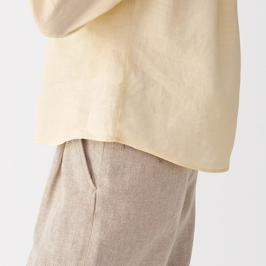 Women's ramie gathered blouse Off WhiteS
