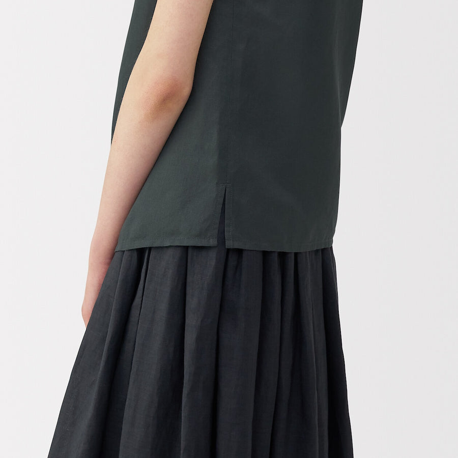 Women's linen silk sleeveless shirt Off WhiteS