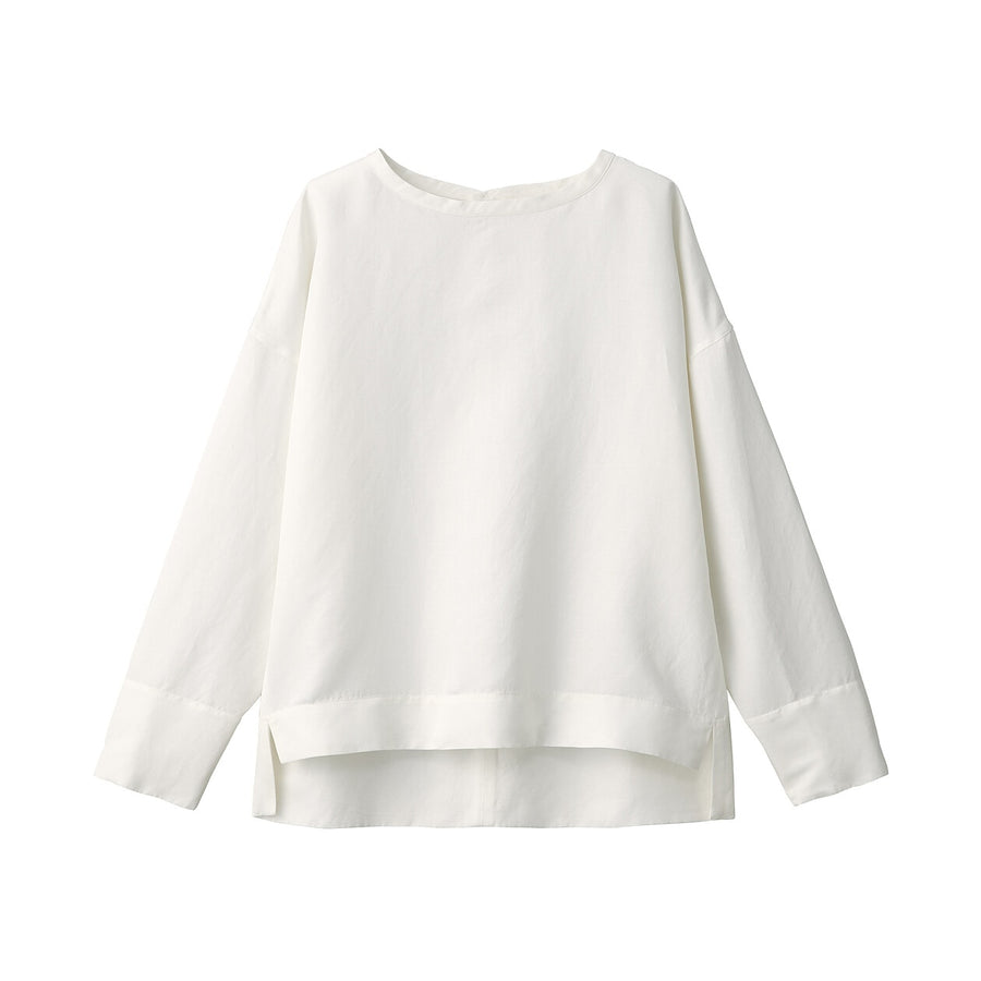 Women's linen silk long sleeve shirt Off WhiteS