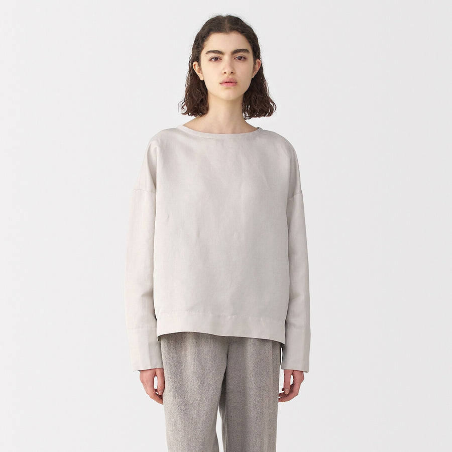 Women's linen silk long sleeve shirt Off WhiteS