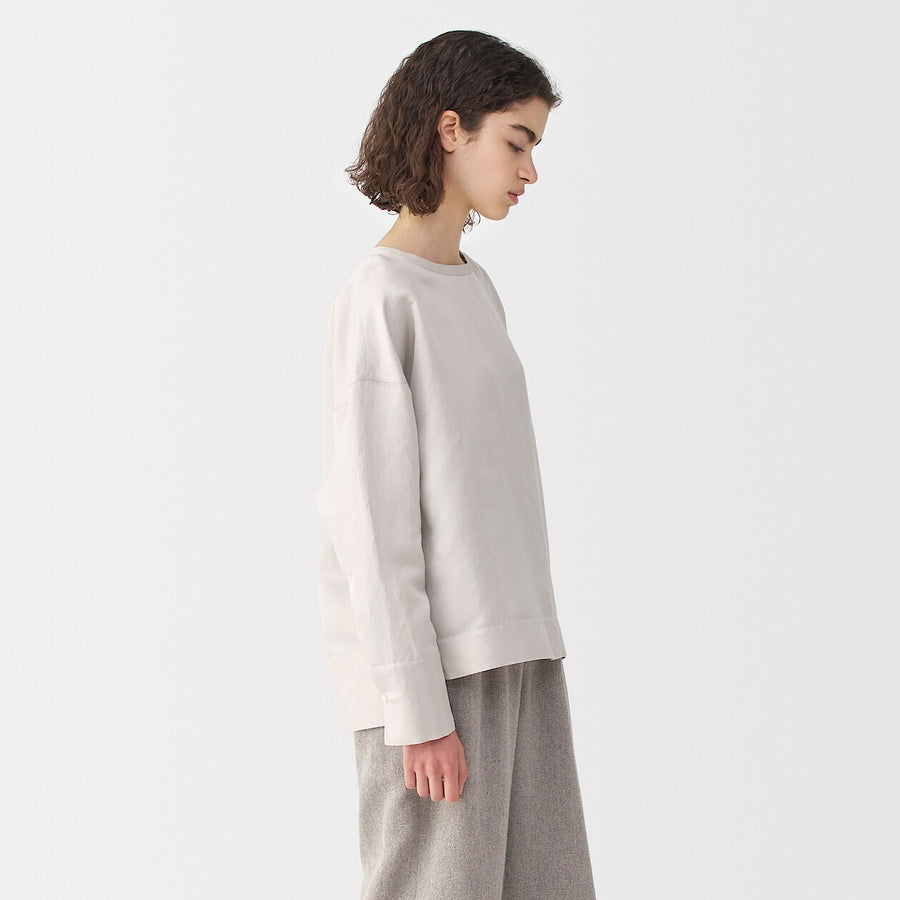 Women's linen silk long sleeve shirt Off WhiteS