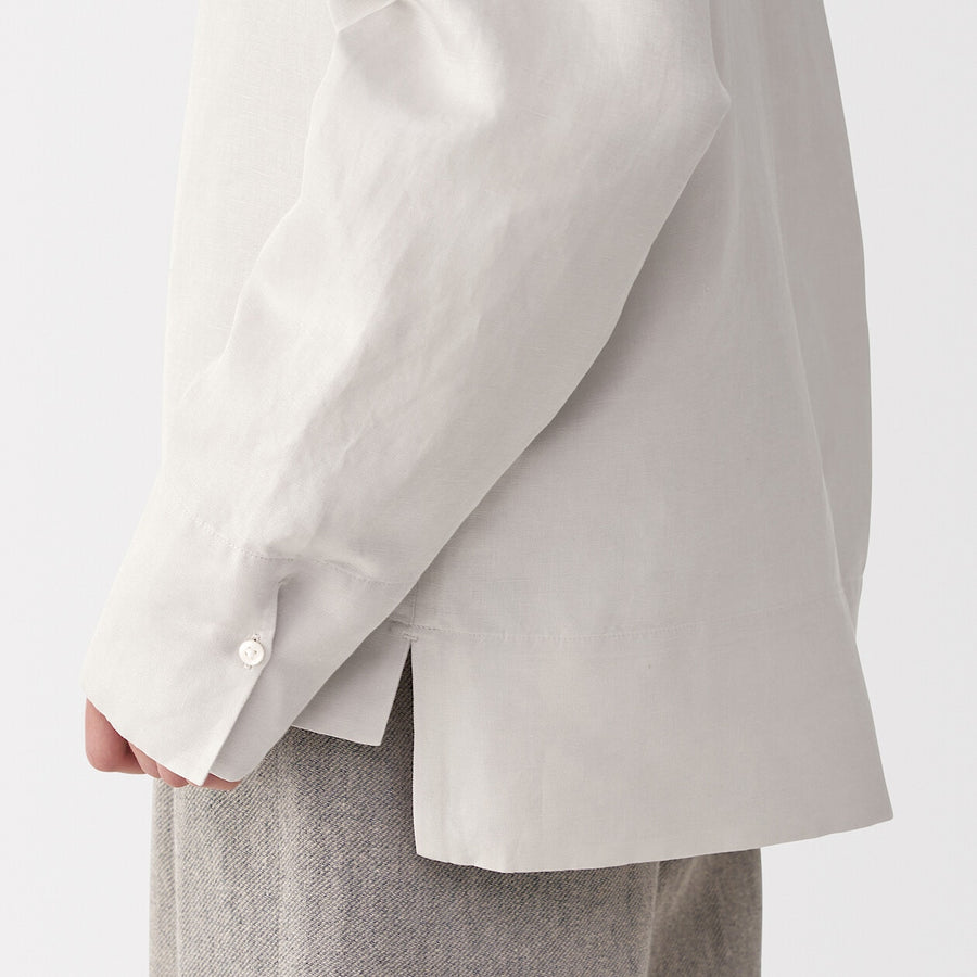 Women's linen silk long sleeve shirt Off WhiteS