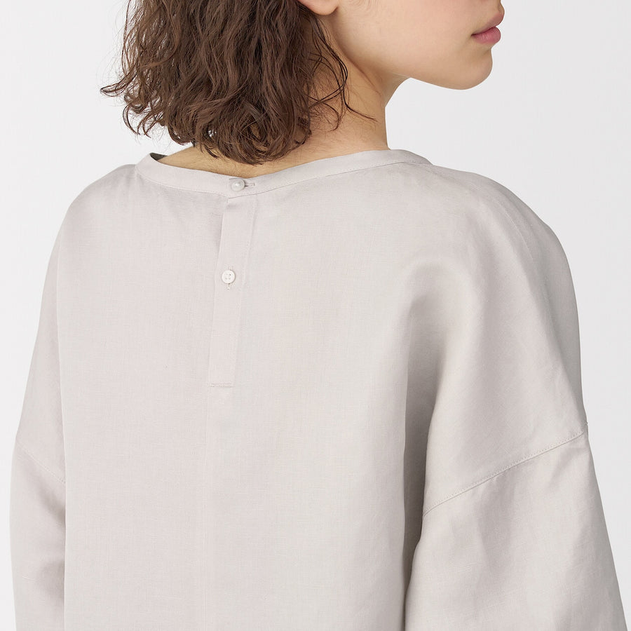Women's linen silk long sleeve shirt Off WhiteS