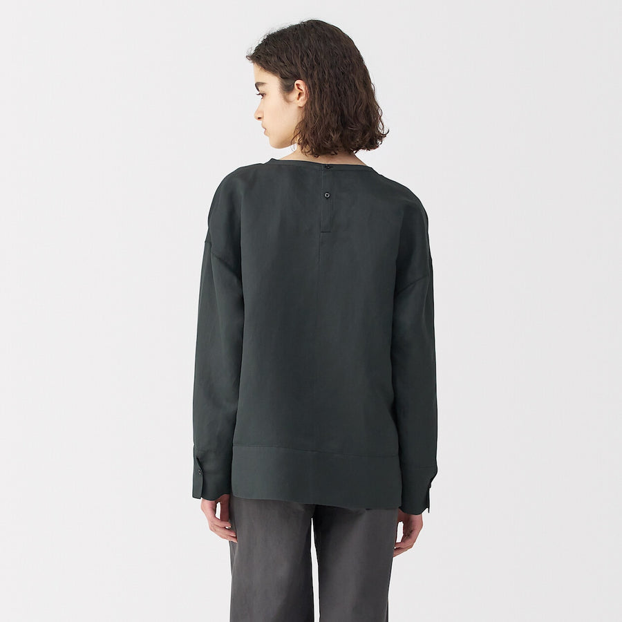 Women's linen silk long sleeve shirt Off WhiteS