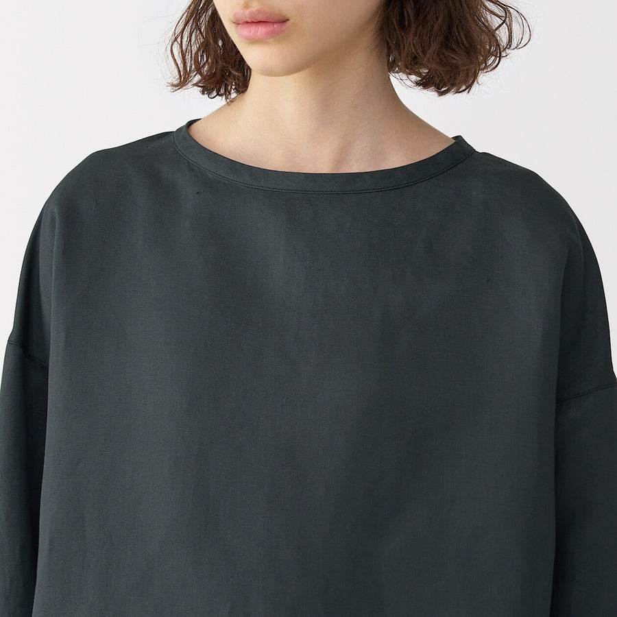 Women's linen silk long sleeve shirt Off WhiteS