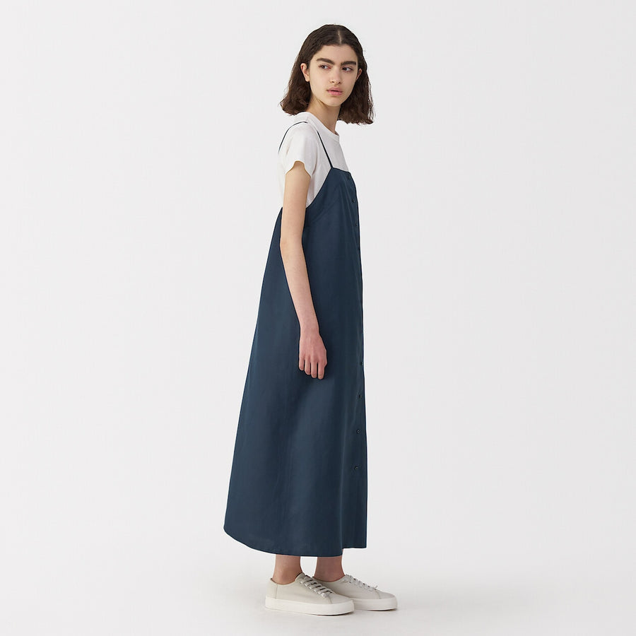 Women's linen silk dress NavyS