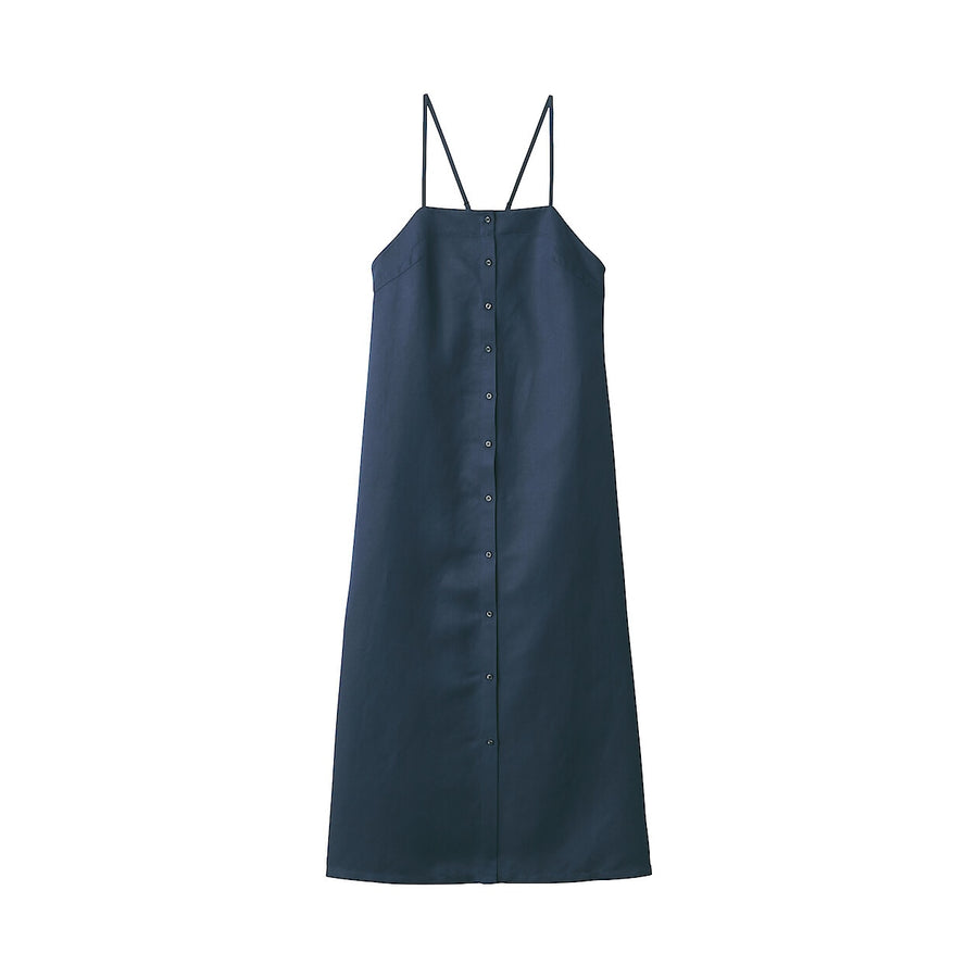 Women's linen silk dress NavyS