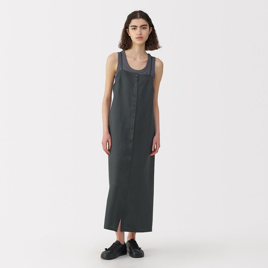 Women's linen silk dress NavyS