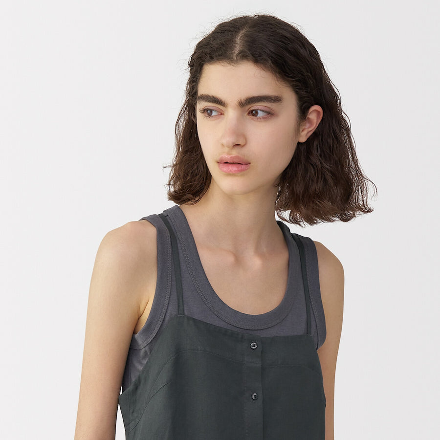 Women's linen silk dress NavyS