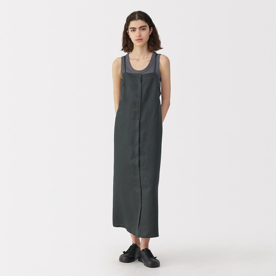 Women's linen silk dress NavyS