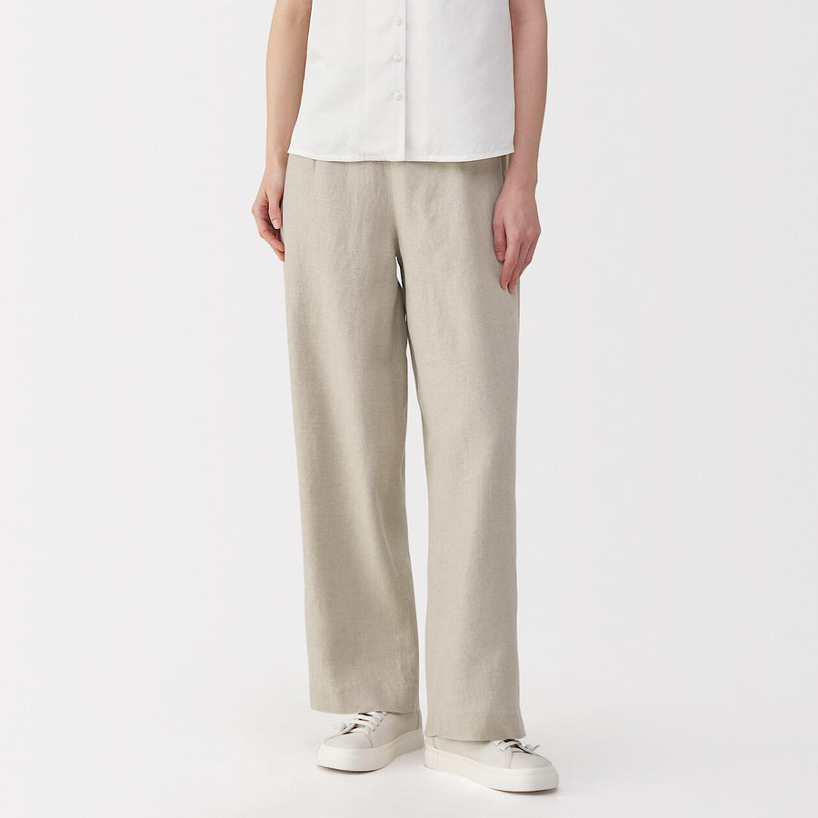 Women's linen wide pants NaturalXXS