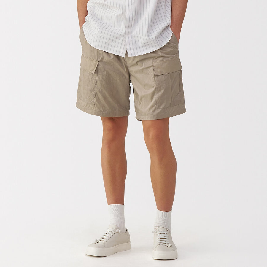 Men's nylon cargo short pants BlackS