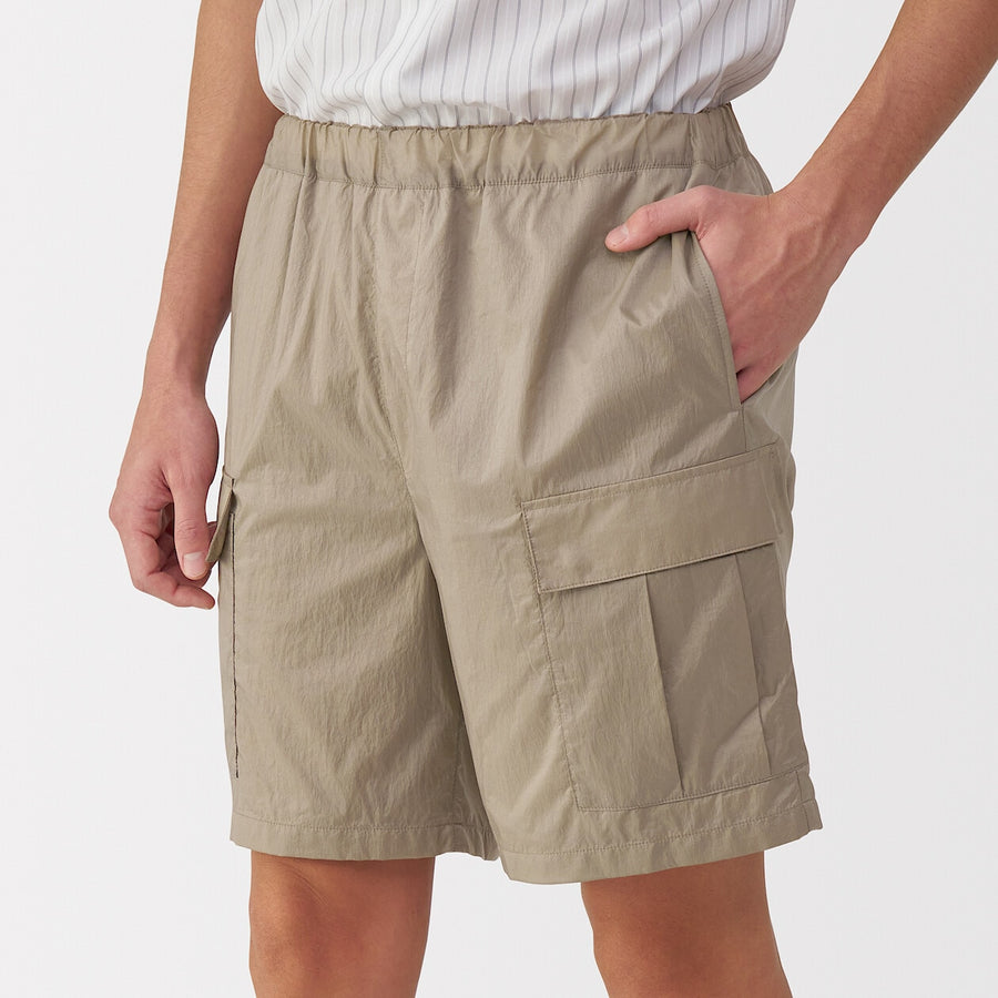 Men's nylon cargo short pants BlackS