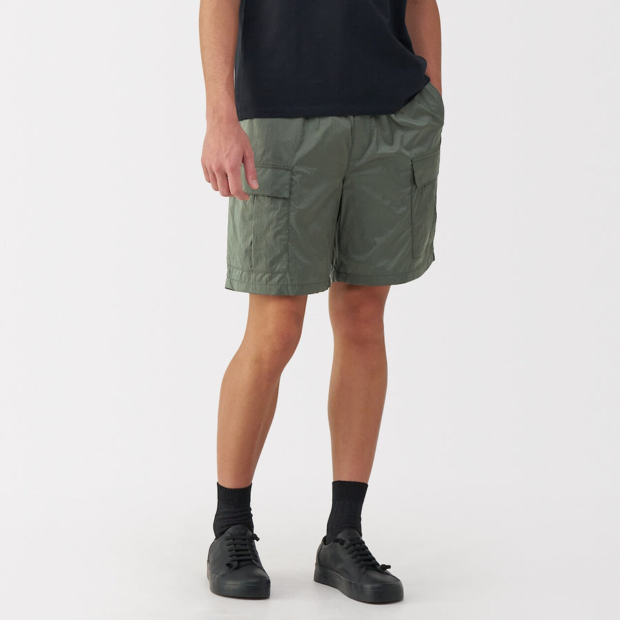 Men's nylon cargo short pants BlackS