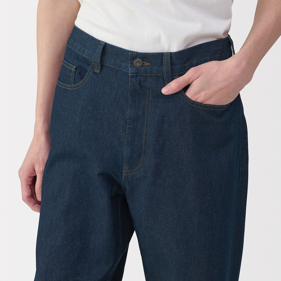 Men's washi blended denim 5 pocket pants Dark navy29inch
