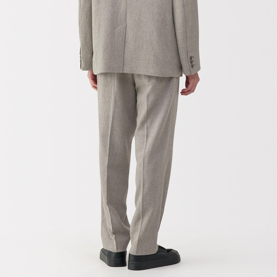 Men's linen blended wool straight pants GreyS