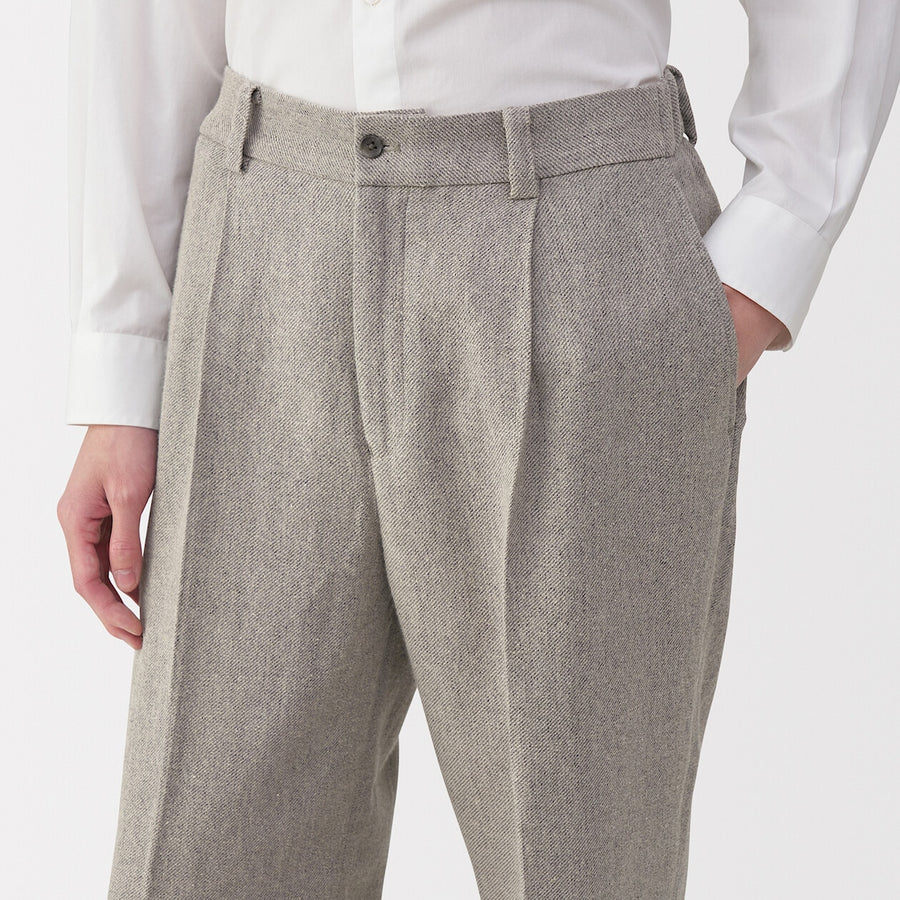 Men's linen blended wool straight pants GreyS