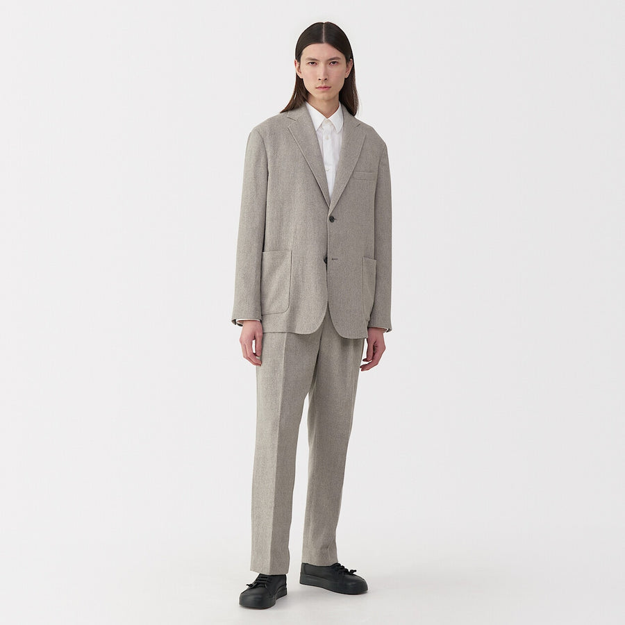 Men's linen blended wool straight pants GreyS