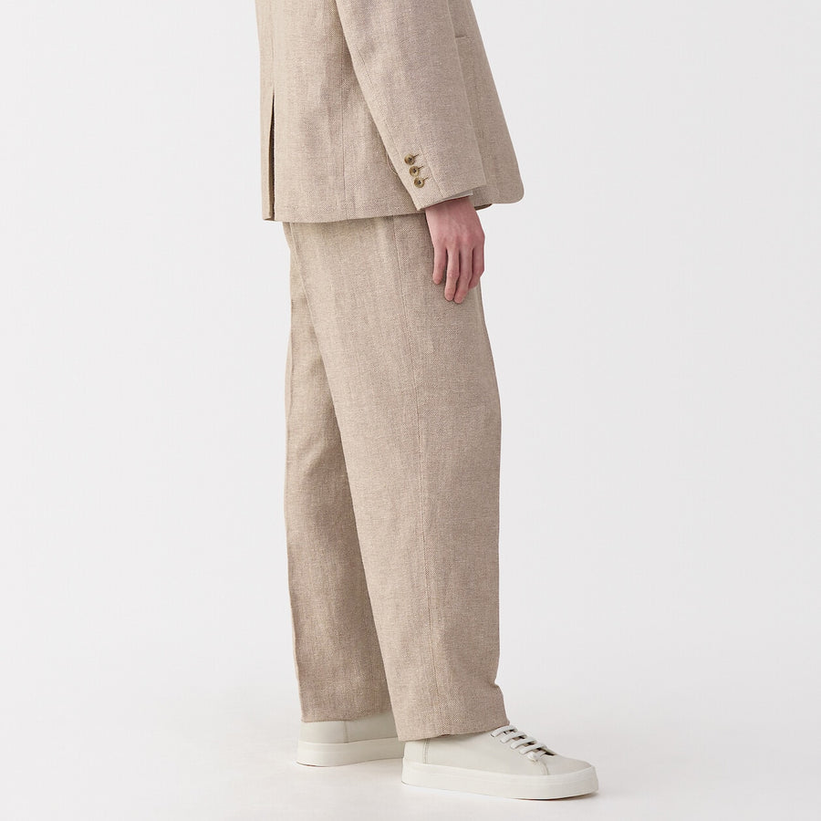 Men's linen blended wool straight pants GreyS