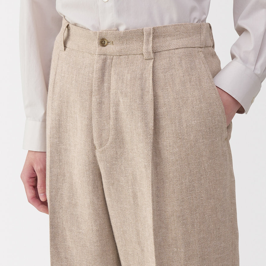 Men's linen blended wool straight pants GreyS