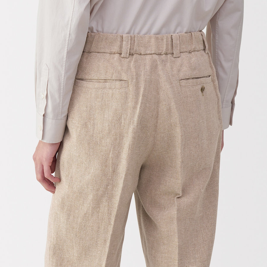 Men's linen blended wool straight pants GreyS