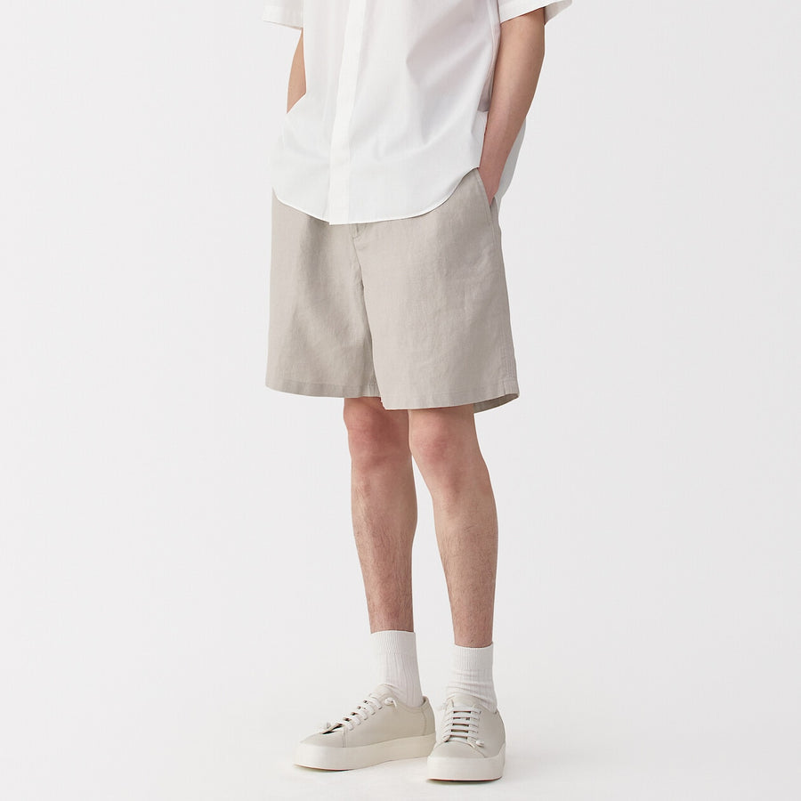 Men's Ramie short pants Light greyS