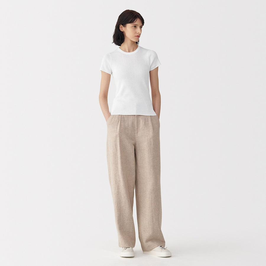 W's high twist cotton S/Slv knit pulloverOff WhiteS