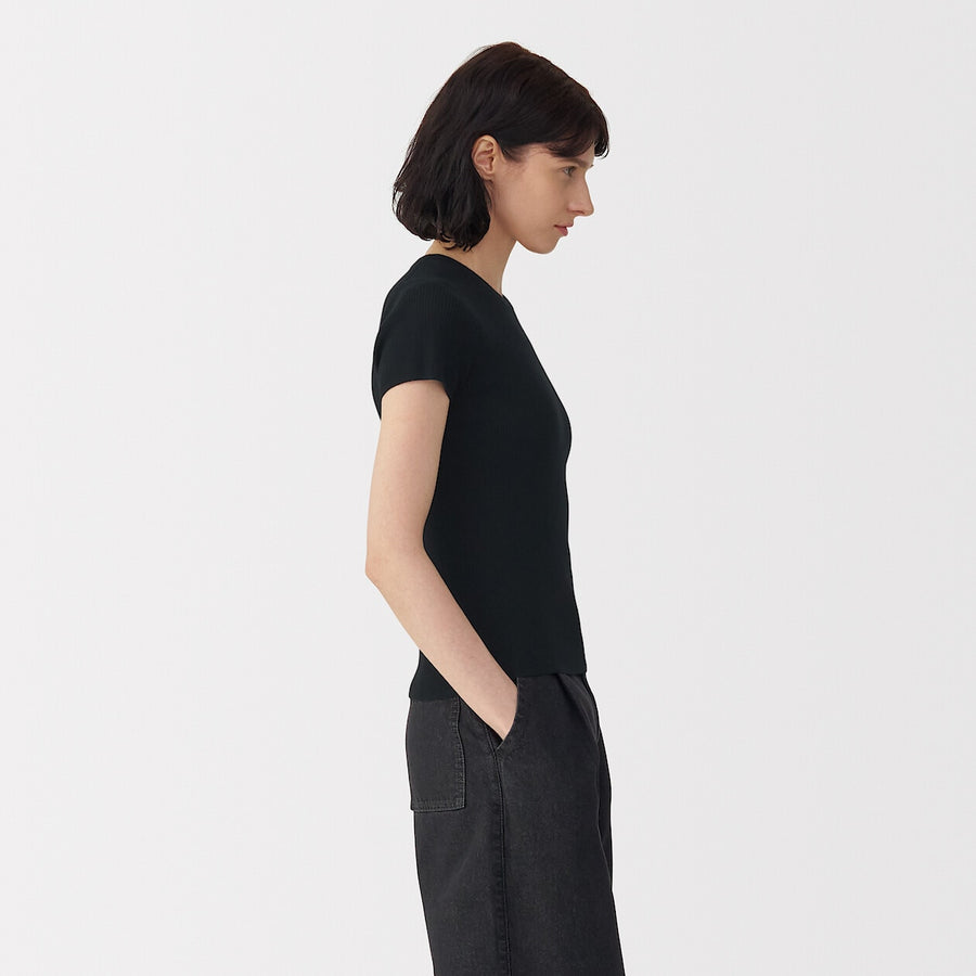 W's high twist cotton S/Slv knit pulloverOff WhiteS