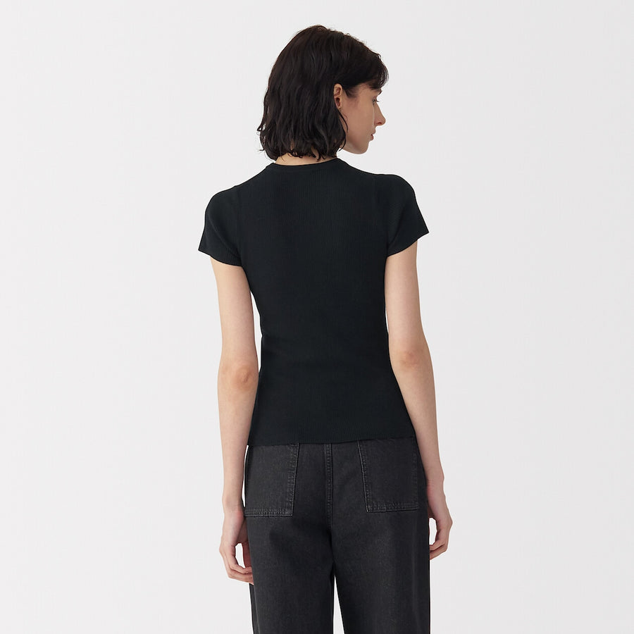 W's high twist cotton S/Slv knit pulloverOff WhiteS