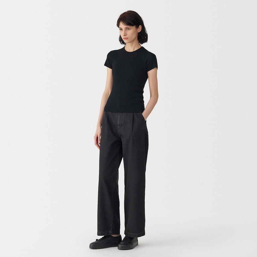 W's high twist cotton S/Slv knit pulloverOff WhiteS