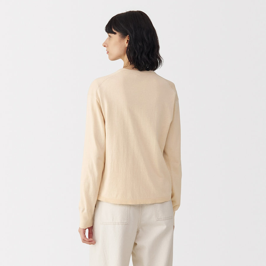 Women's cotton high gauge knit cardiganBlackS