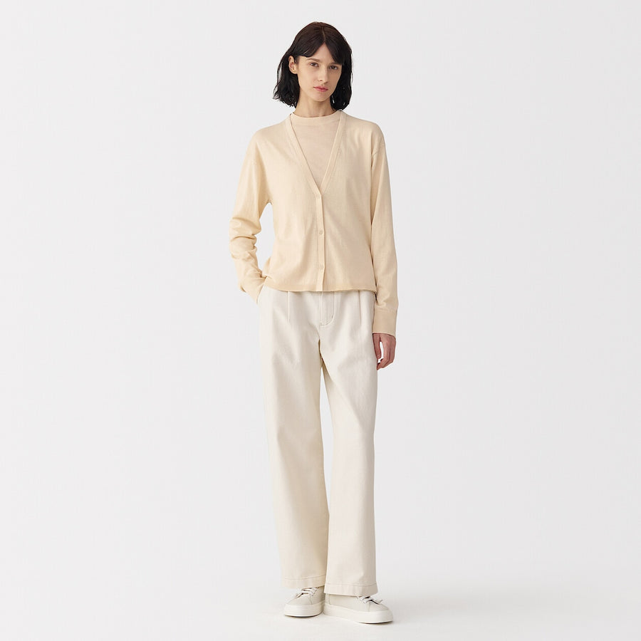 Women's cotton high gauge knit cardiganBlackS