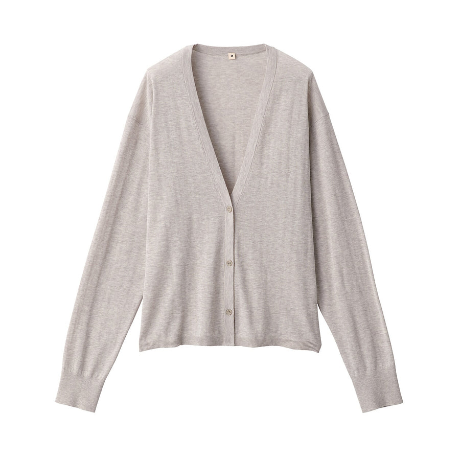 Women's cotton high gauge knit cardiganBlackS
