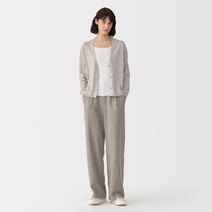 Women's cotton high gauge knit cardiganBlackS