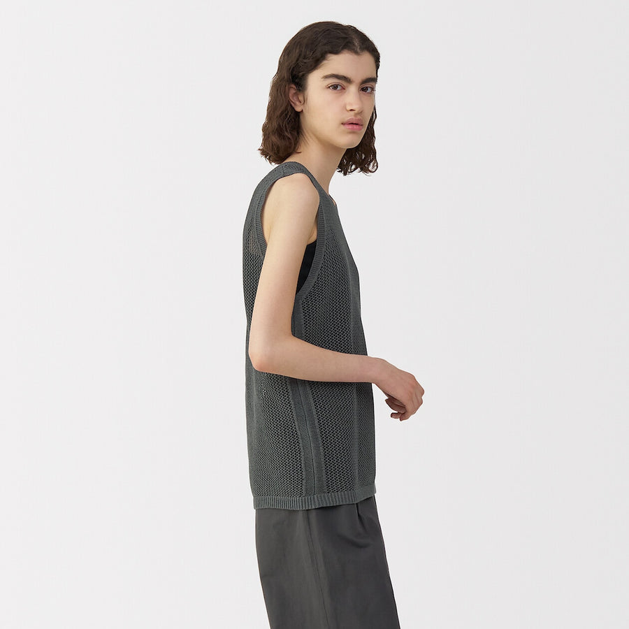 Women's washi blended knit sleeveless pull over C greyS