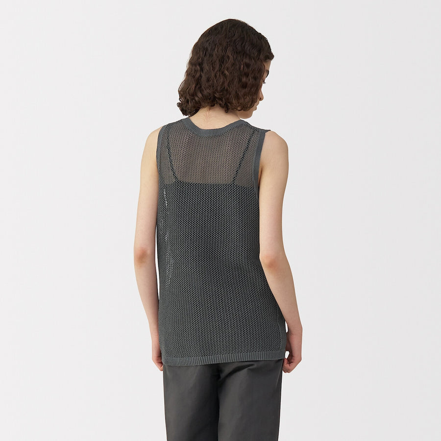 Women's washi blended knit sleeveless pull over C greyS