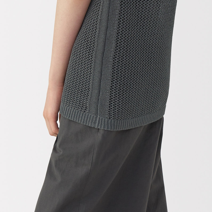 Women's washi blended knit sleeveless pull over C greyS