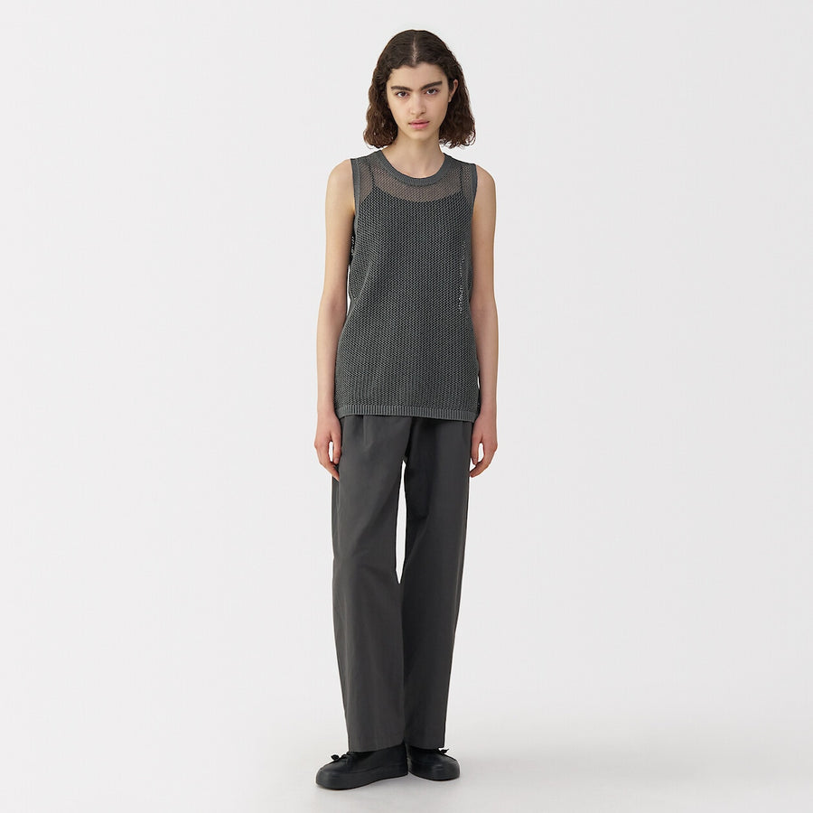 Women's washi blended knit sleeveless pull over C greyS