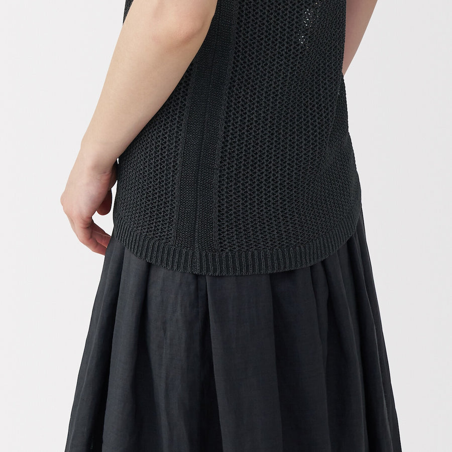 Women's washi blended knit sleeveless pull over C greyS