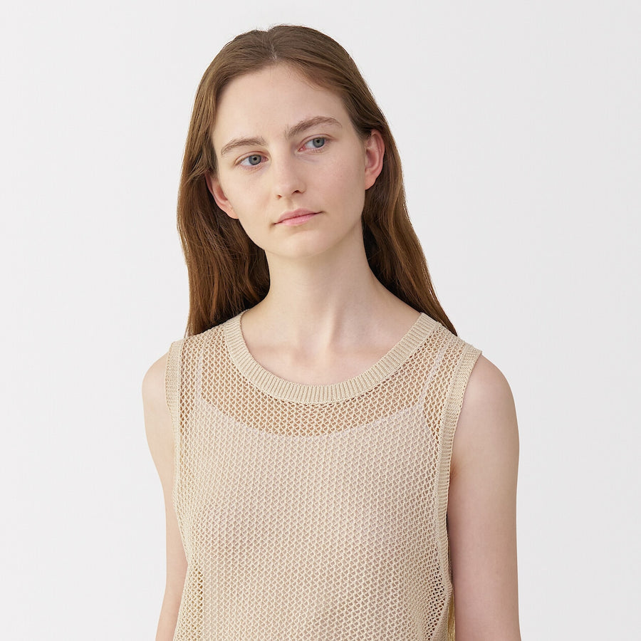 Women's washi blended knit sleeveless pull over C greyS