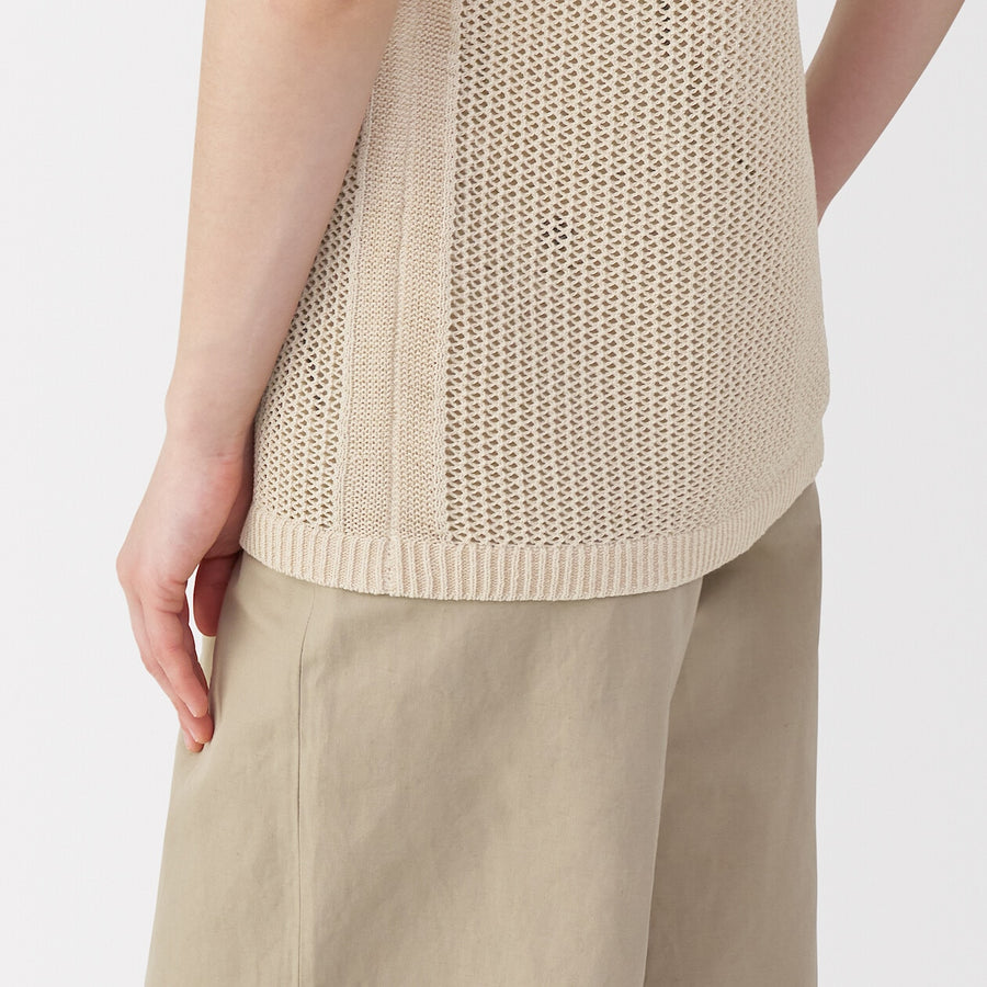Women's washi blended knit sleeveless pull over C greyS