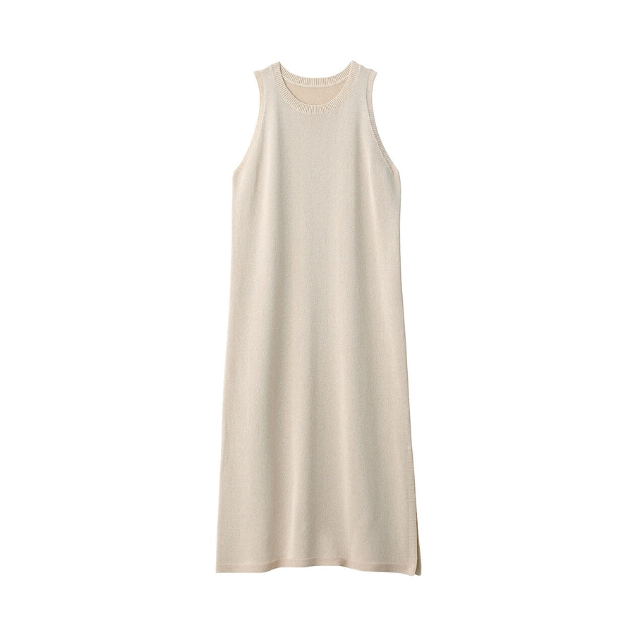 Women's washi blended knit sleeveless dress BlackS