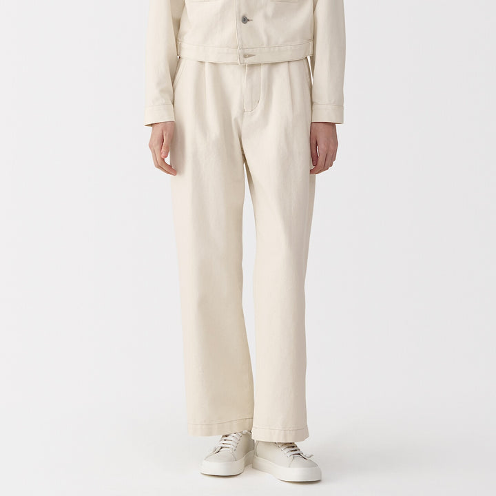 Women's washi blended twill pants Natural23inch