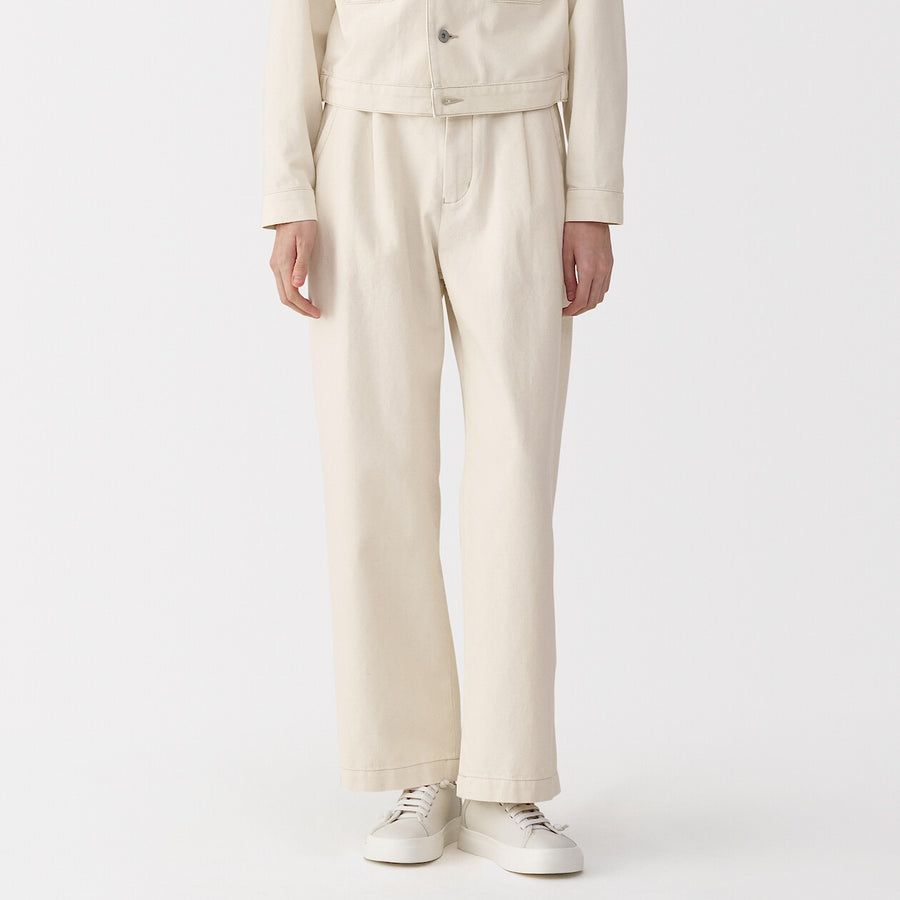 Women's washi blended twill pants Natural23inch