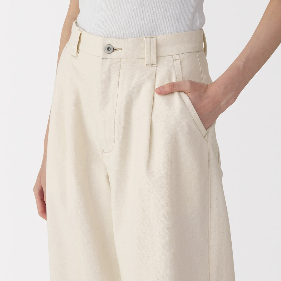 Women's washi blended twill pants Natural23inch
