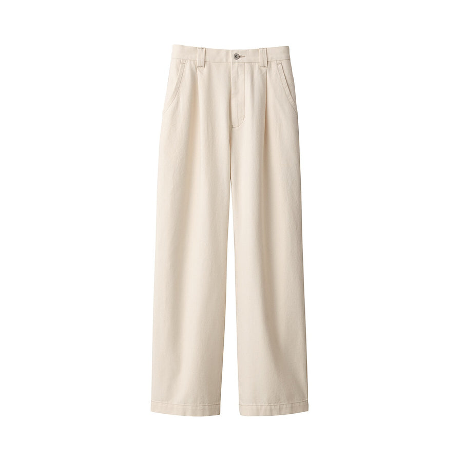 Women's washi blended twill pants Natural23inch